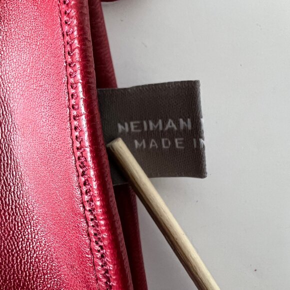 Neiman Marcus Red Leather Italian Gloves with Fringe, Size 7 1/2, Silk Lining EC - Picture 8 of 12